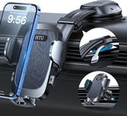 HTU Upgraded Strongest Suction Car Phone Holder Bendable Arm, Never Block View Rotatable Cellphone Mount for Dashboard Windshield Vent, Cradle Stand for iPhone 16 15 14 13 12 Pro Max (Black)