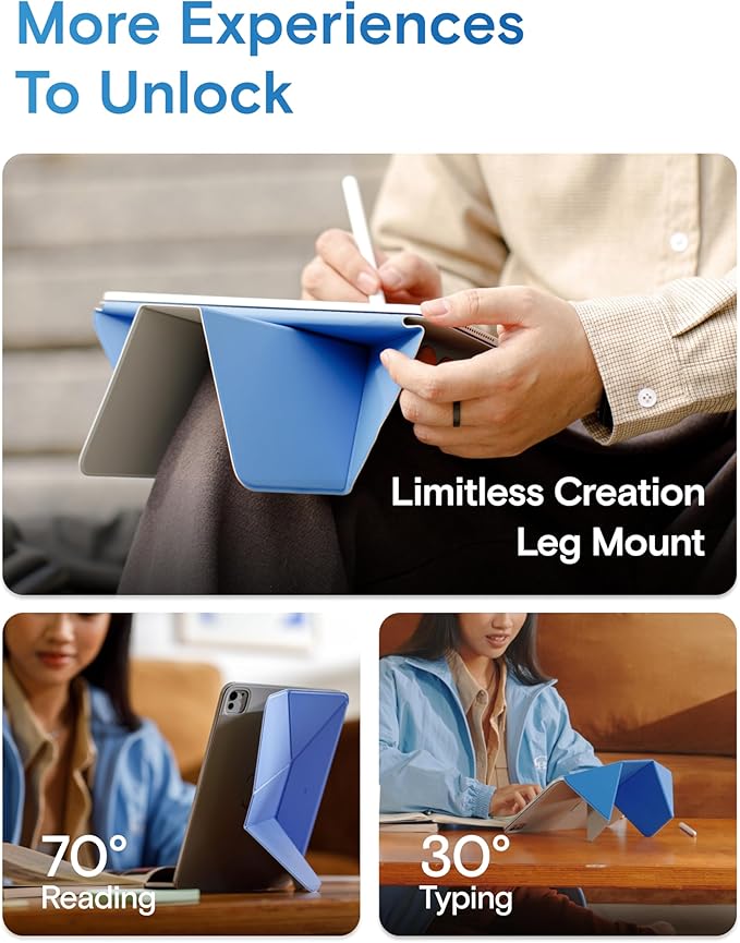 MOFT Dynamic Folio Case for iPad A16 11th Generation 11 Inch 2025/ iPad 10th Generation 10.9 Inch 2022, Silm Magnetic Stand Case with 20+ Viewing Angles, Auto Wake/Sleep, Ultra Thin, Jet Black