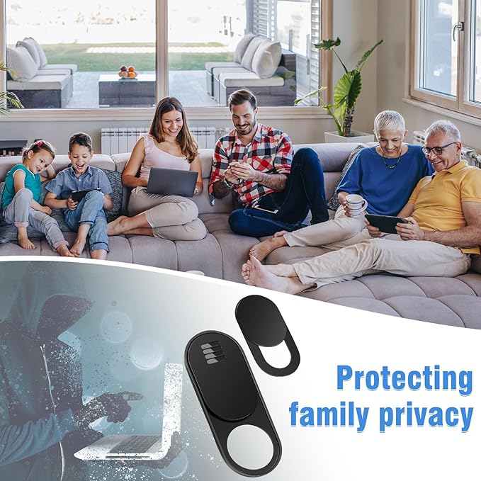 Laptop Camera Cover Slide,3 Large+3 Small Ultra Thin Webcam Cover for Laptop,Computer,Tablet,iPhone 6/7/8 Plus and Tesla Model 3/Y Interior Cabin Camera,Web Cam Blocker Protect Your Privacy