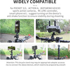 Action Camera Clamp Mount Bike Handlebar Mounts,Universal Compatible with DJI Pocket 3 /Action 5 Pro/Osomo 360, for Insta360 X5/X4 Series, Fit for Light/Other Sports Action Camera Clip Adapter Holder
