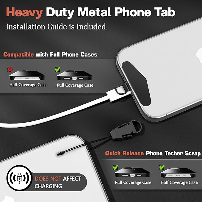 Kaptron Adjustable Phone Wrist Strap - Universal Cell Phone Lanyard Wrist Strap with Lanyard Patches