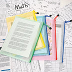 AUSTARK 20 Pcs Zipper File Bags, Plastic Mesh Pouch, Board Game Storage Bag, Waterproof Bags for Office School (A4 Size 13.4''x9.4'', Multicolored)