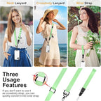 Adjustable Crossbody Phone Lanyard, Universal Phone Wrist Strap and Phone Neck Strap with Tether Tab, Phone Lanyard with Quick Release, Suitable for iPhone and Most Smartphones, Light Green