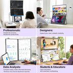 InnoView 23.8" Dual Monitor 2K QHD 2560 x 1440P Laptop Screen Extender 315°Adjustable Dual Monitor for MacBook Windows with DP Type-C HDMI Double Foldable Monitors(No Driver Needed)