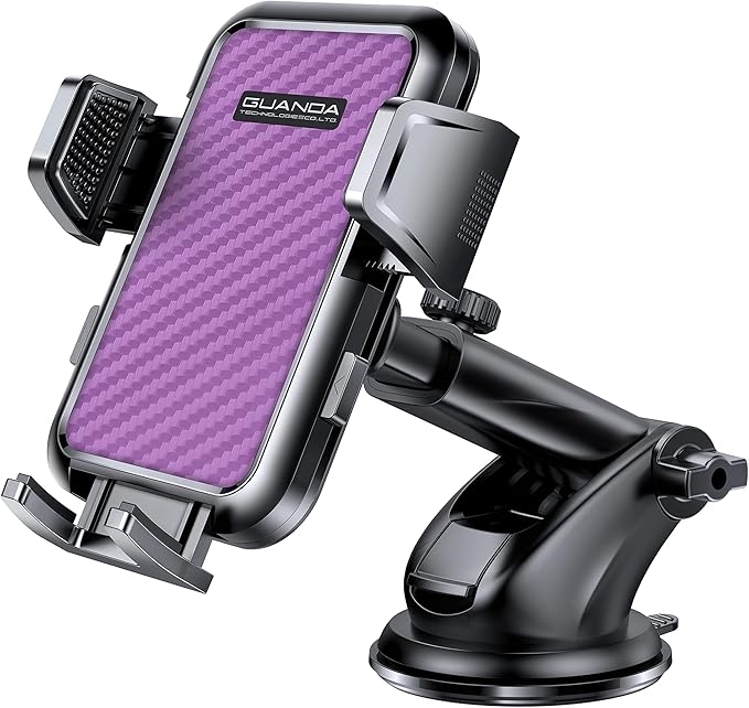 Universal Car Phone Holder for Dashboard Windshield, Hands Free Phone Mount for Car, Automobile Cradles Desk Phone Holder Stand with Suction Cup for iPhone, Samsung, LG and All Android Smart Phones