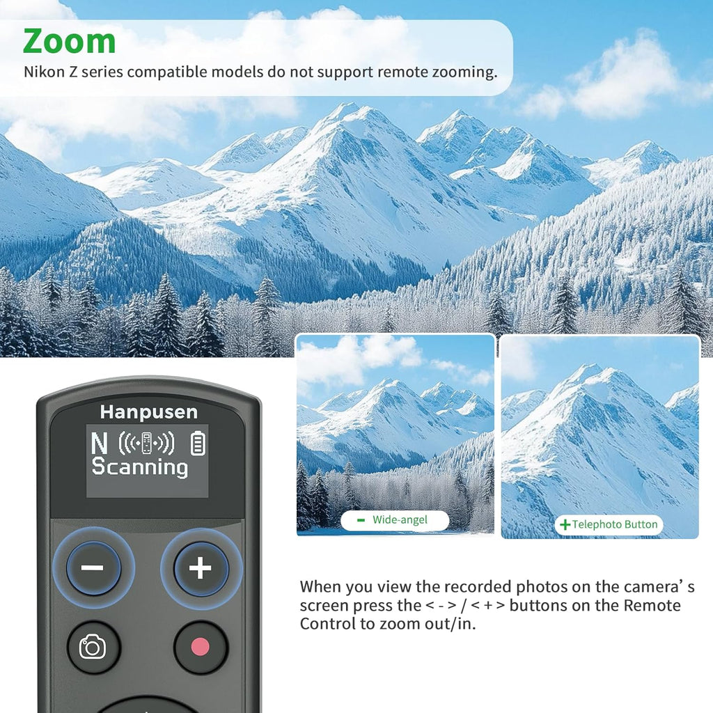 for Nikon Rechargeable Shutter Release,Wireless Camera Remote Control Compatible with P1000,P950,B600,A1000,Z6 II,Z30,Z50,Z5,Z7 II,Z fc,Z f,Z6 III,Z50 II,P1100,Z5II Replaces Nikon ML-L7