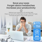 14 inch Blue Light Blocking Screen Protector Panel for 16:9 Widescreen Computer Monitor and Laptop - PC Anti-UV Eye Protection Filter Film - Anti-Scratch Diagonal Frame Shield [1 Pack]