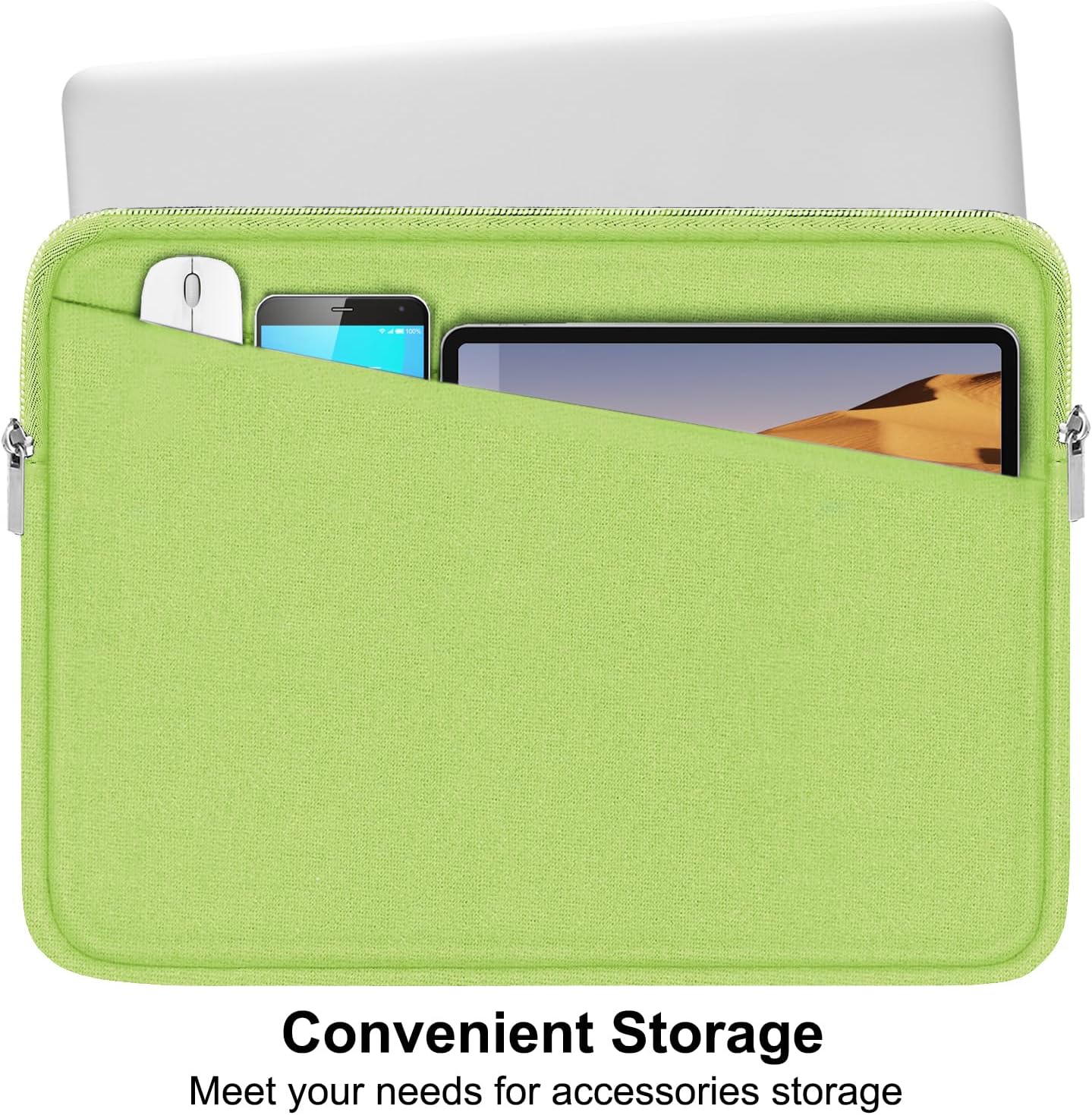 Laptop Case 15.6 inch, Slim Computer Carrying Bag Protective Cover Briefcase with Front Pocket, Durable Laptop Cover for 15-16 Inch HP, Dell, Lenovo, Asus, Notebook, Light Green