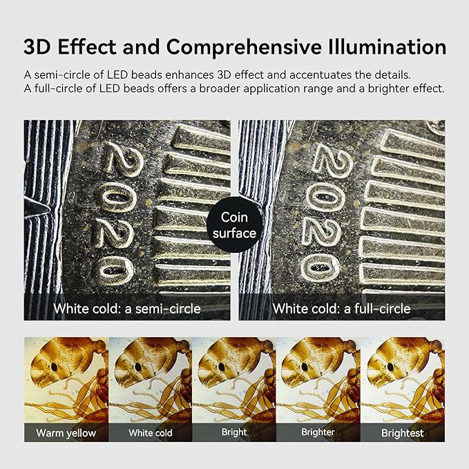 Kolertron Mobile Phone Microscope Lens, Universal with LED Ultraviolet lamp and CPL, Portable Digital Microscope Camera Accessory, Suitable for 90% iPhone/Android Phones (Note: Compatible)