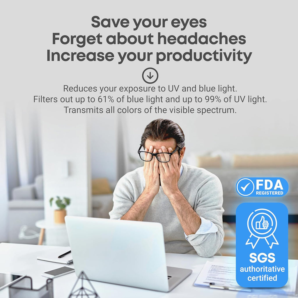 15.6 inch Blue Light Blocking Screen Protector Panel for 16:9 Widescreen Computer Monitor and Laptop - PC Anti-UV Eye Protection Filter Film - Anti-Scratch Diagonal Frame Shield [2 Pack]