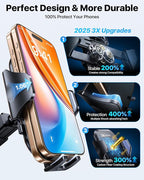 andobil Car Phone Holder Mount (Bumpy Roads Friendly) Military-Grade Phone Holders for Your Car Dashboard Windshield Air Vent Cell Phone Car Mount for iPhone 16 Pro Max 15 14 13, Samsung Silver