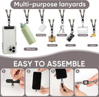 Cell Phone Strap Adjustable Wrist Strap Crossbody Cellphone Holder Extra Long Phone Lanyard Wrist Lanyard (Khaki)