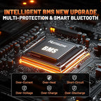 12V 100Ah LiFePO4 Lithium Battery with Bluetooth - BCI Group 24 15000+ Deep Cycle Battery, Built-in 100A BMS & Low-Temp Protection, for RV/Marine/Trolling Motor/Off-Grid/Home Backup