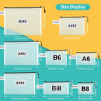 12pcs Mesh Zipper Pouch Bags, Puzzle Bag for Organizing, 8 Size Classroom Must Have Storage Bag, File Bags for School, Board Games and Office Supplies