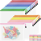 18pcs Mesh Zipper Pouch Bags, B5 Mesh Pouch, 9 Color Zipper Pouches for Organizing, Board Game Storage, Travel, School, Office