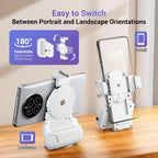 KIWIFOTOS Phone Camera Grip Smartphone Tripod Mount Handle Holder for iPhone 15 14 Pro Max S23 S22 Ultra with Bluetooth Shutter and Cold Shoe Adapter Selfie Vlog Video Shooting-White