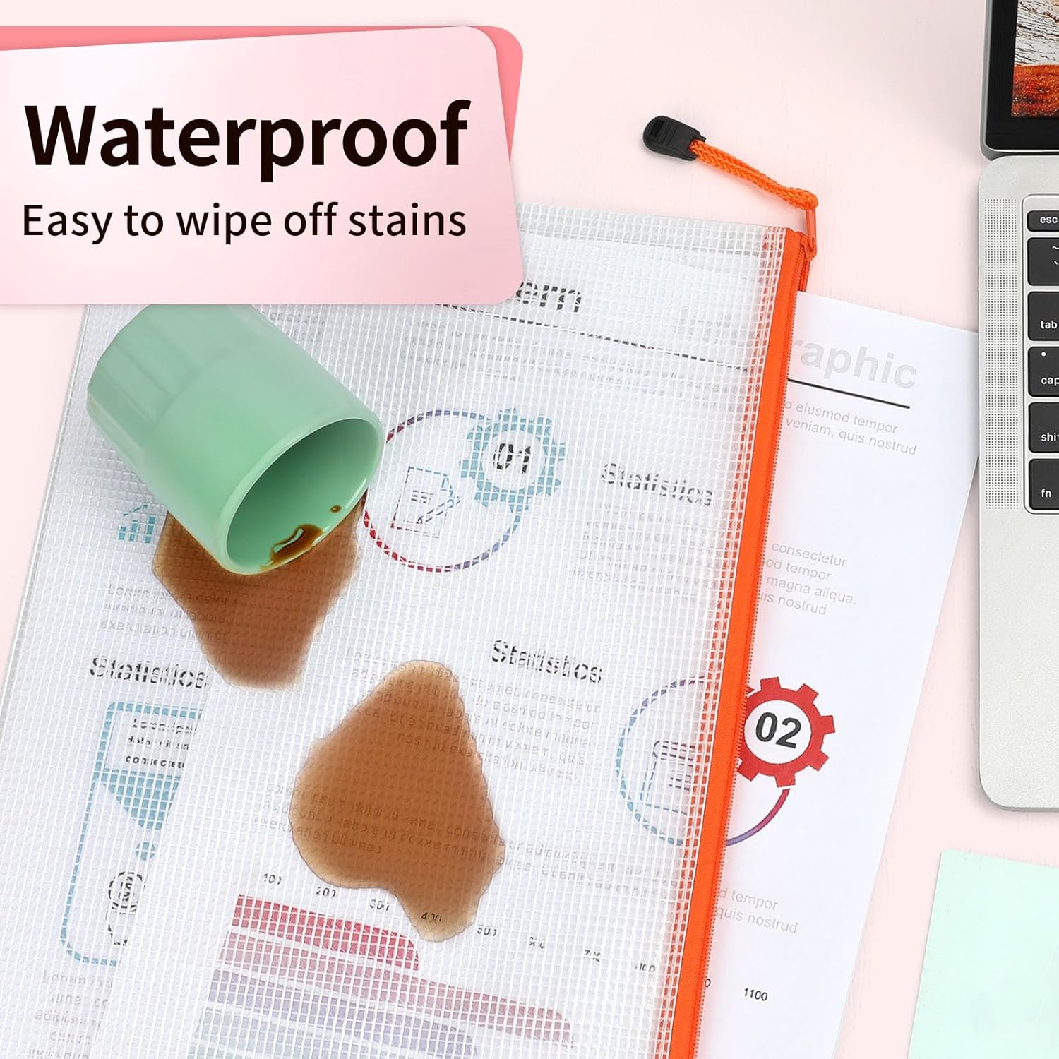 Umriox Zipper Bags, 6 Assorted Size (6 Colors, 12 Packs), Project Bags for Cross Stitch, Mesh Zipper Pouch for Office Supplies Travel Accessories and Board Games Storage