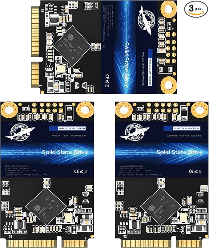 SSD MSATA 128GB Dogfish High Performance Internal Solid State Drive for Desktop Laptop 3 Unit Package Pack [128GB(3Packs),MSATA]
