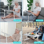 Laptop Bed Desk with Adjustable Heights and Angles, Upgraded-Sturdy Foldable Laptop Lap Desk for Bed/Sofa/Couch/Floor, Lap Tablet Desk (NO Drawer, Grey)