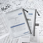 AUSTARK 10 Pcs Zipper File Bags, Waterproof Plastic Mesh Pouch for Office School, Board Game Storage Bags (A4 Size 13.4''x9.4'', White and Black)