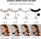 FUDESY Clamshell Light Reflector/Diffuser,67"x24" Curved Photography Lighting Reflector for Photo Video Studio Shooting with Black/Silver/White/Gold Reflectors,Carry Bag