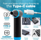 Compressed Air Duster 150000 RPM - Computer Keyboard Cleaner - Jet Dry Mini Air Blower Gun for Car Drying - Electric Canned Air Duster for Computers - Portable Car Dryer Air Blower Fan