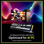 Addlink G55H 1TB PCIe 5.0 Gen5 NVMe M.2 SSD with Heatsink - Up to 10,200 MB/s - Game Ready - Internal Solid State Drive - Compatible with PCs and PS5 (ad1TBG55HM2P)