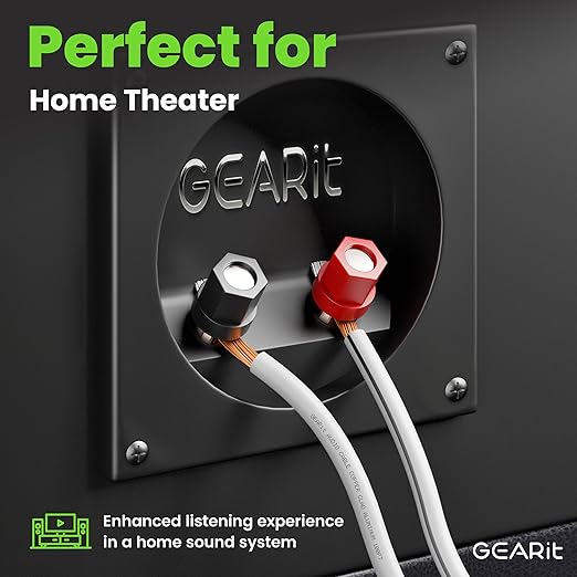 14AWG Speaker Wire, GearIT Pro Series 14 AWG Gauge Speaker Wire Cable (200 Feet / 60.9 Meters) Great Use for Home Theater Speakers and Car Speakers White
