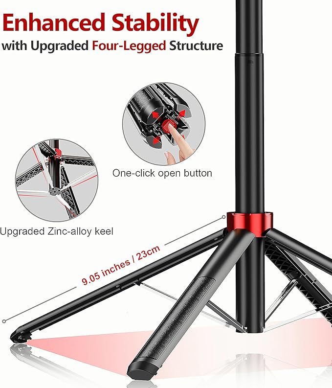 Huryfox Selfie Stick Phone Tripod - 71 inch Tall Cell Phone Holder with Detachable Wireless Remote, Phone Stand for Recording, Video and Picture, Compatible with iPhone, Android Phone, Camera & Gopro