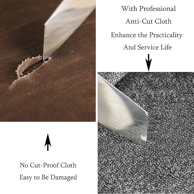 Knife Roll Bags, 16oz Waxed Canvas Knife Holder (5 Slots & Specialized Anti Cutting Fabric), Multi-Purpose Knife Pouch with Tie Rope, Khaki