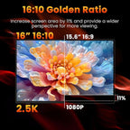 Portable Gaming Monitor 16 Inch QHD 2.5K 2560X1600 16:10 120 Hz Free-Sync 100% sRGB 10 Bit 400 Nits Travel Screen for MacBook, Laptop, PC, Game Consoles, VESA Compatible, with Cover