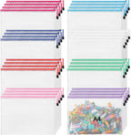 Jetec 32 Pcs Mesh Zipper Bags Toy Storage Bikini Organizer Bag Bolsas Para Guardar Trajes De Baño Waterproof Zipper Reusable Pouch Puzzle Multipurpose for Storage Office(Classic Color,13 x 9.5 Inch)