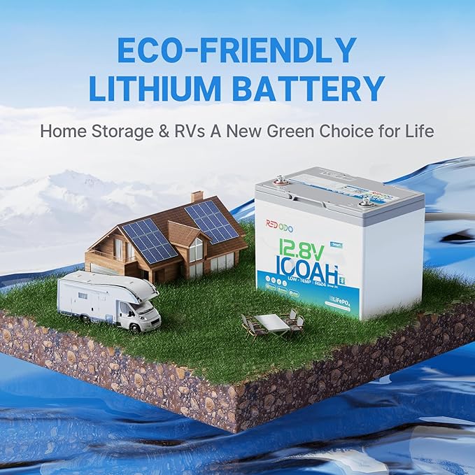 Redodo 12V 100Ah LiFePO4 Battery Bluetooth, Low-Temp Protection BCI Group 24 Lithium Battery for Trolling Motor, Bulit-in 100A Smart BMS, Perfect for Marine, Boat, RV, Solar and Off Grid - 2 Pack