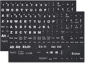 2PCS English Keyboard Stickers Replacement Letters, Full Size Big Letter QWERTY Keyboard Sticker Universal for PC Computer Laptop Desktop, Matte Keyboard Alphabet Stickers