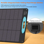 N-Type 16BB 200W Portable Solar Panels for Power Station,IP68 Waterproof ETFE Foldable Solar Panel Kit 25% High Conversion Efficiency Solar Panel for Camping Outdoor RV Blackout