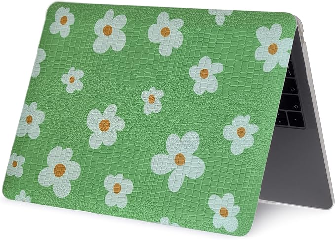LanBaiLan Compatible for MacBook Pro 13 inch with Touch Bar 2016-2023 Release M1 M2 A2338 A2289 A2251 A2159 A1989 A1706 A1708, Laptop Hard Case & Keyboard Cover, Green Flower