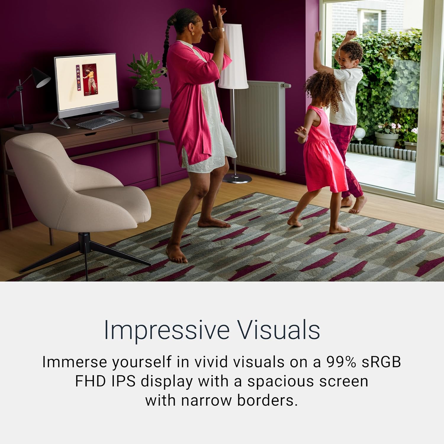 Dell 24 All-in-One Desktop ec24250-23.8-inch FHD Display, Intel Core 3 Processor 100U, Intel Graphics, 8GB DDR5 RAM, 512GB SSD, Windows 11 Home, Onsite Service+6 Months Retail Migrate - White