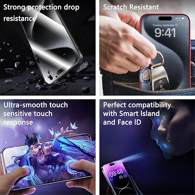 (2-Pack Ultra HD Clear Screen Protector for iPhone 11/XR (6.1-Inch),9H Tempered Glass,Full Coverage,Anti-Fingerprint,Auto Dust Removal,Bubble-Free,Easy Installation