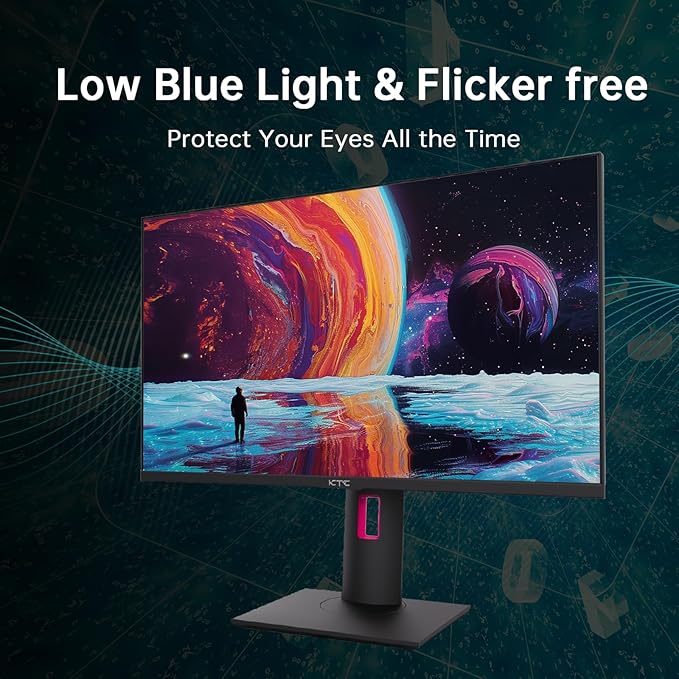 KTC 27" 4K UHD 144Hz Gaming Monitor - Fast IPS Panel 160Hz 1ms GTG, HDR400 132% sRGB, HDMI2.1/DP1.4, VESA Mount, Height/Tilt/Pivot/Swivel Stand, Vertical Monitor Ideal for Gamers, Designers