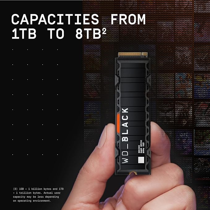 WD_BLACK 2TB SN850X NVMe Internal Gaming SSD Solid State Drive with Heatsink - Works with Playstation 5, Gen4 PCIe, M.2 2280, Up to 7,300 MB/s - WDS200T2XHE