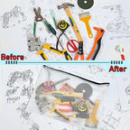 AUSTARK 10 Pcs Zipper File Bags, Waterproof Plastic Mesh Pouch for Office School, Board Game Storage Bags (A3 Size 16.9''x12'', White and Black)