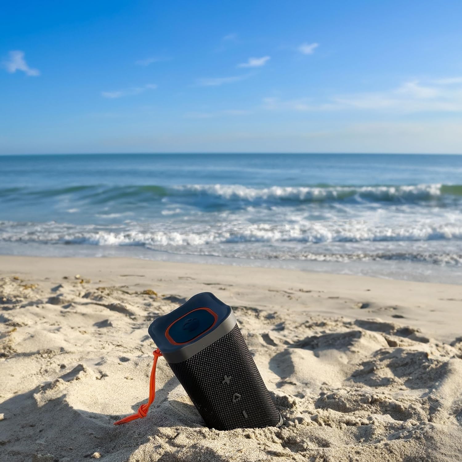 Skullcandy Terrain XL Wireless Bluetooth Speaker - IPX7 Waterproof Portable Speaker, 18 Hour Battery, Nylon Wrist Wrap, True Wireless Stereo (Bone)