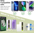 (2-Pack Anti Blue Light Matte Screen Protector for iPhone 16e/13/13 Pro/14 (6.1-Inch),9H Tempered Glass,Anti-Glare,Full Coverage,Anti-Fingerprint,Auto Dust Removal,Bubble-Free