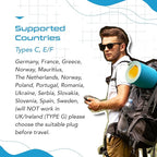 Ceptics Europe Travel Adapter Plug Set Schuko - 4 Input - Ultra Compact - Light Weight Type C, Type E/F - USA to Any Type C E/F Countries Such as Germany, France- 4 Pack (PT-9-9C-4PK),White