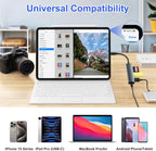 USB C SD Card Reader, Memory Card Reader with 60W PD Charger Adapter SD Card Adapter with SD/TF/USB 4 Ports for iPhone 15/16 iPad Pro MacBook Pro/Air iMac Android and More USB-C Devices