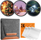 K&F CONCEPT 77mm Star Filters Kit (3 PCS) 4 Points 6 Points 8 Points Cross Screen Starburst Filters Set -18 Layer Coating Ultra Slim Optical Glass Camera Lens Filter with 3 Cleaning Cloth