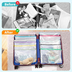 Umriox 24 Pack 12 Colors Zipper Pouches for Organizing, Letter Size, A4 Size, Zipper Bags for Puzzles & Board Game Storage, Office Supplies Travel Toiletries