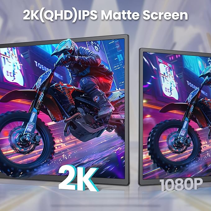 2K 180Hz Portable Monitor,23.8" 2560x1440 QHD 120% SRGB IPS FreeSync Gaming Moniter USB-C HDMI Large Work Home Office Second Monitor VESA Mountable, Adjustable Tilt & Height for Laptop, PS4,Xbox