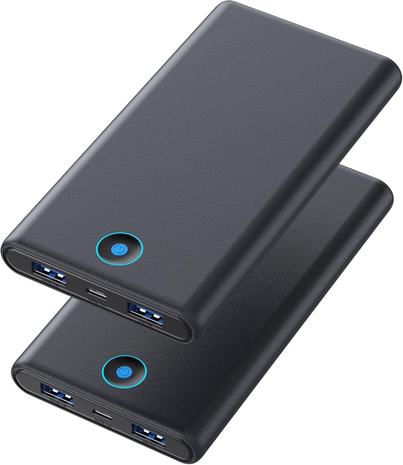 [2 Pack] Portable Charger Power Bank 20000mAh,Ultra Slim Portable Phone Charger with Dual USB Outputs,Backup Charging External Battery Pack Compatible with iPhone 15/14/13/12/11,Android-Black+Black