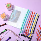 Jetec 32 Pcs Mesh Zipper Bags Toy Storage Bikini Organizer Bag Bolsas Para Guardar Trajes De Baño Waterproof Zipper Reusable Pouch Puzzle Multipurpose for Storage Office(Sweet Color,9 x 7 Inch)